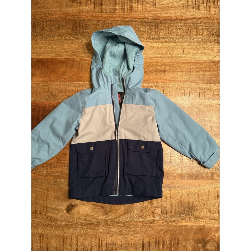 Swiss Tech Kids Hooded Jacket Size 2T Blue Colorblock Lightweight Zip Coat
